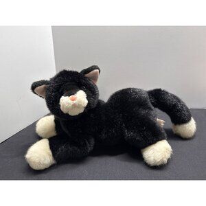 First & Main Cat Sebastian Black White Kitty Plush Stuffed Animal 11” Vintage